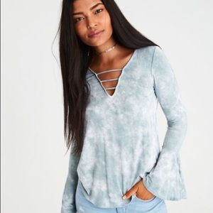 American Eagle Soft and Sexy Bell Sleeve Tee